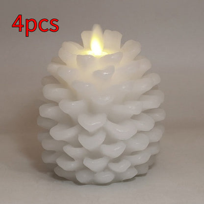 Christmas Pinecone Decoration Paraffin Real Wax Pinecone Candle Pinecone Pinecone Christmas Living Room Bedroom Light