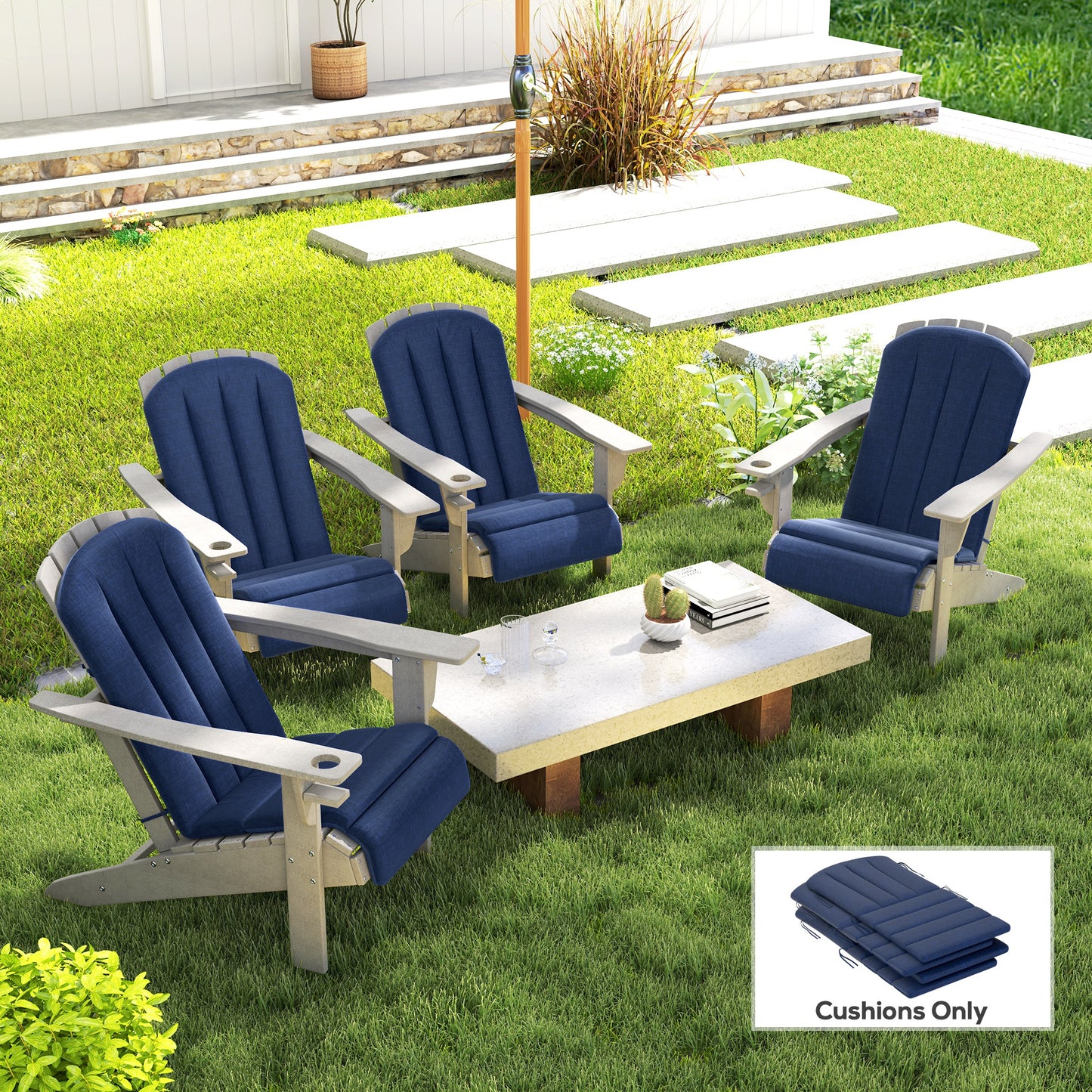 Set of 4 Outdoor Chair Cushions
