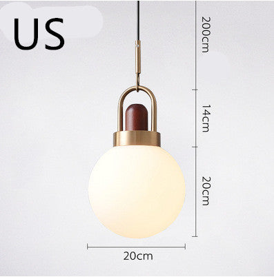 Bedroom bedside balcony ball glass chandelier