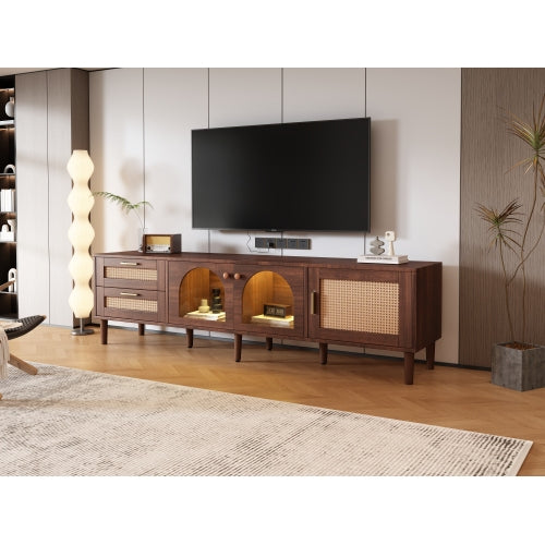 Rattan LED TV Console