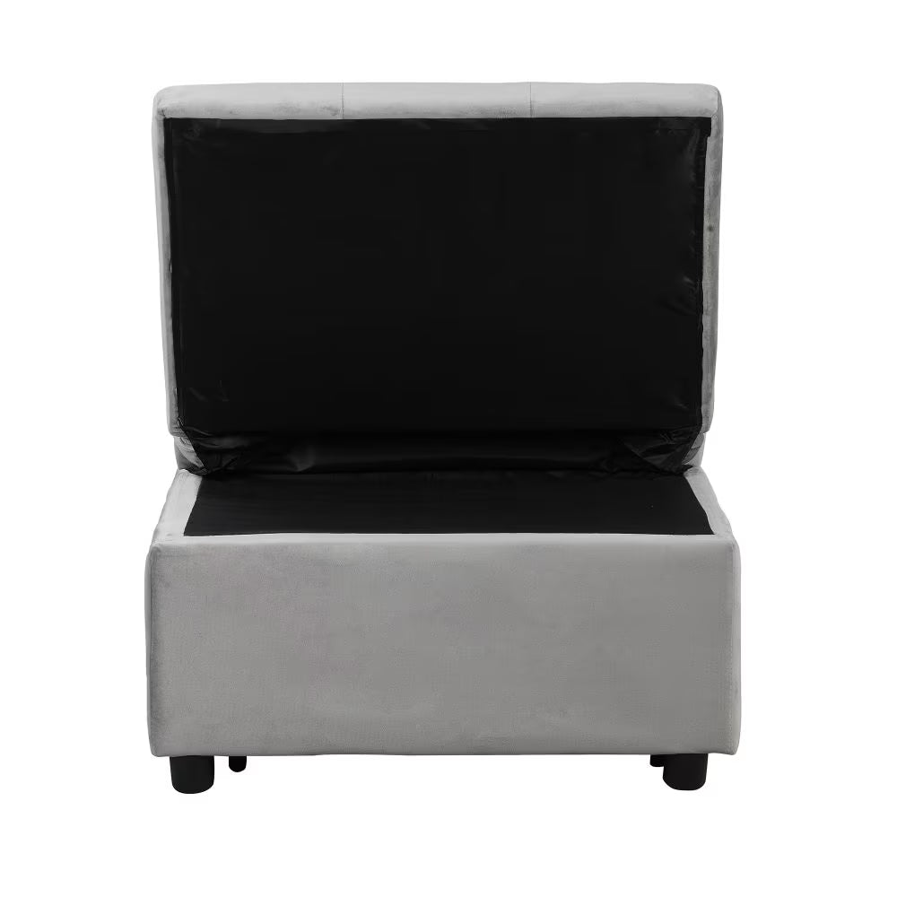 Gray Folding Ottoman Bed