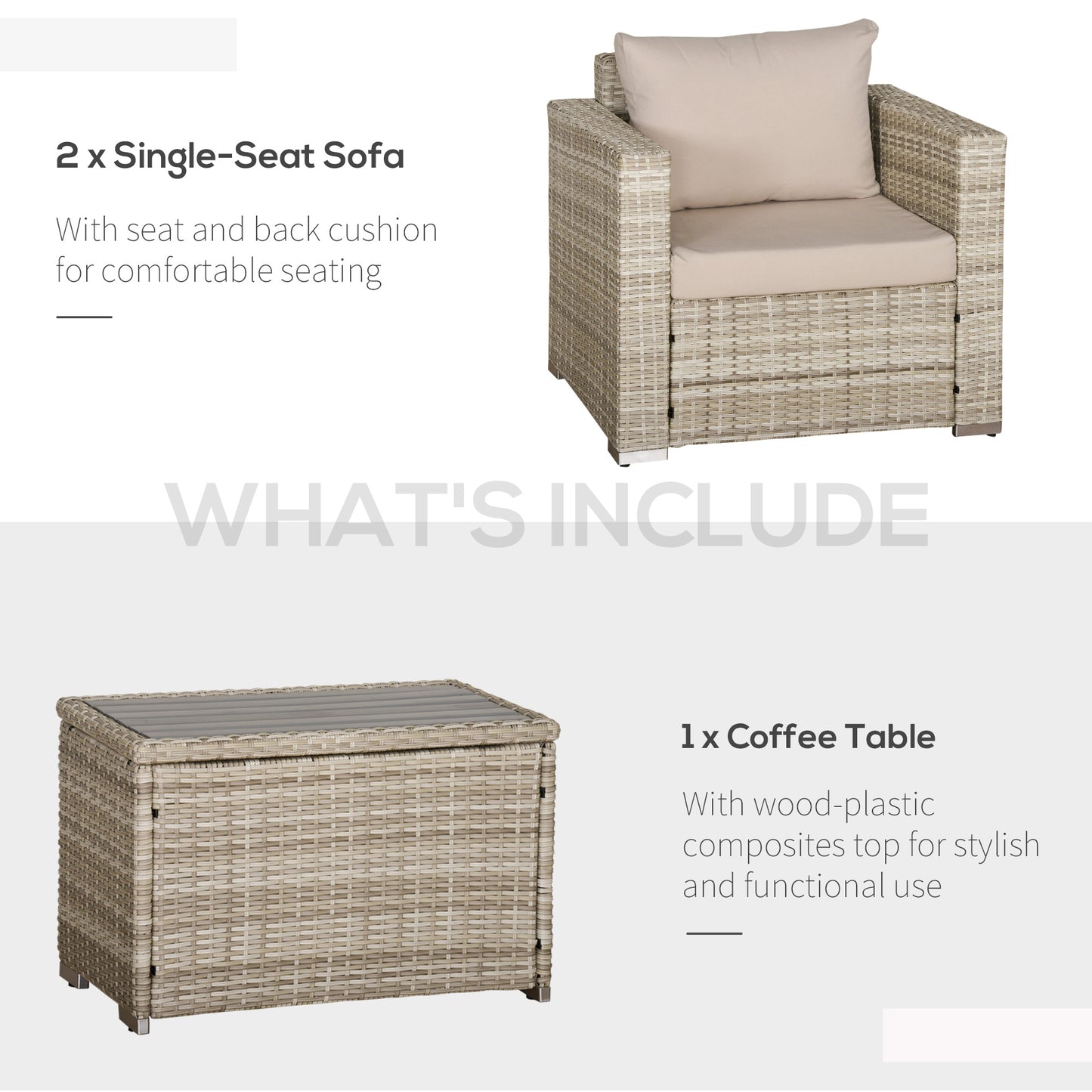 3 Piece Patio Furniture Set