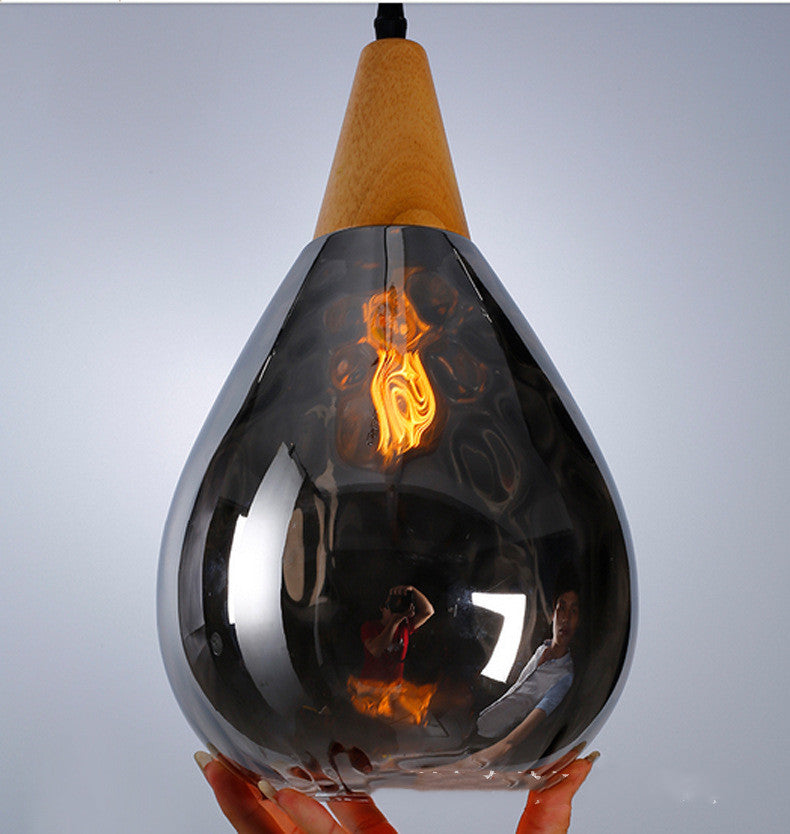 Bedroom simple personality drop glass chandelier