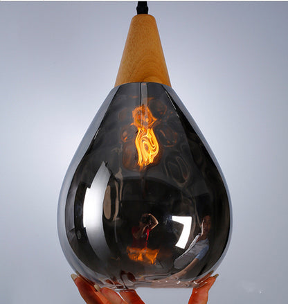 Bedroom simple personality drop glass chandelier