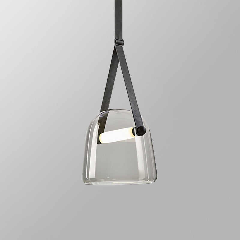 Post Modern Creative Leather Strap Glass Chandelier
