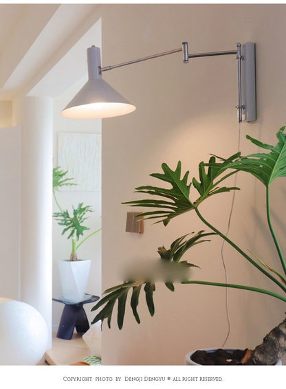 Rocker Arm Wall Lamp Extension Long Arm Foldable Lying Wall Reading Wall Lamp Wiring Free