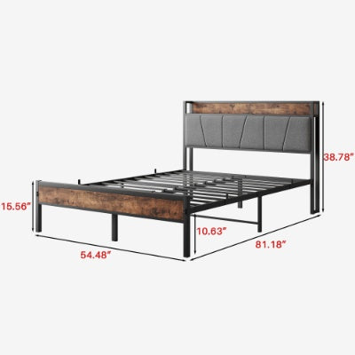 Vintage Brown Platform Bed