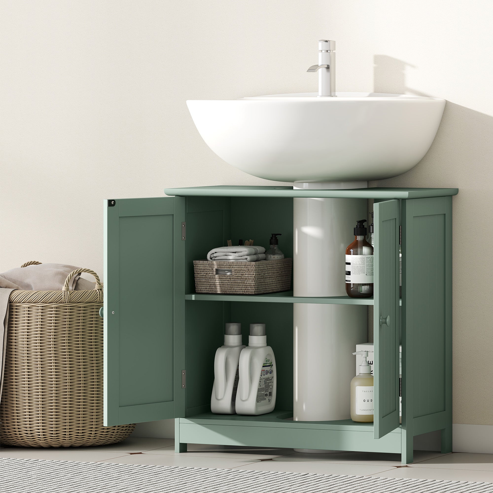 Green Vanity Storage Cabinet