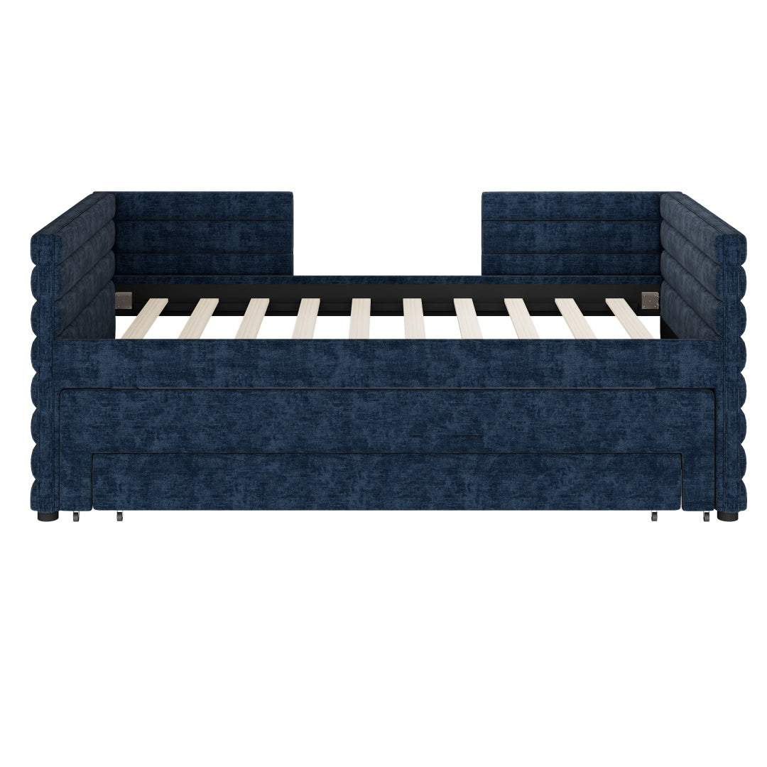 Beige Chenille Daybed Trundle