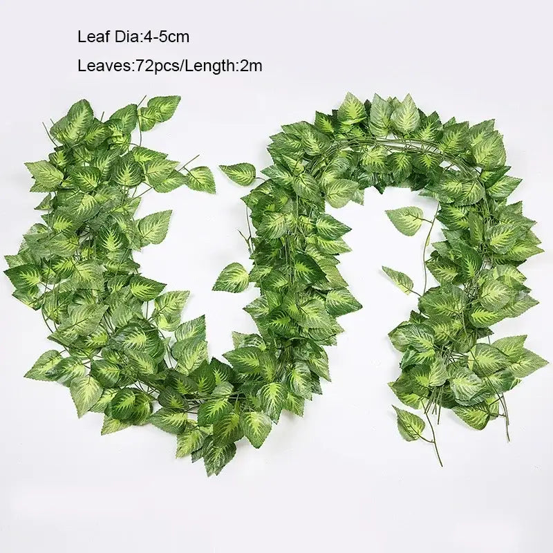 Green artificial ivy green garland string with natural vine design for living room decor by decorbites 12pcs set