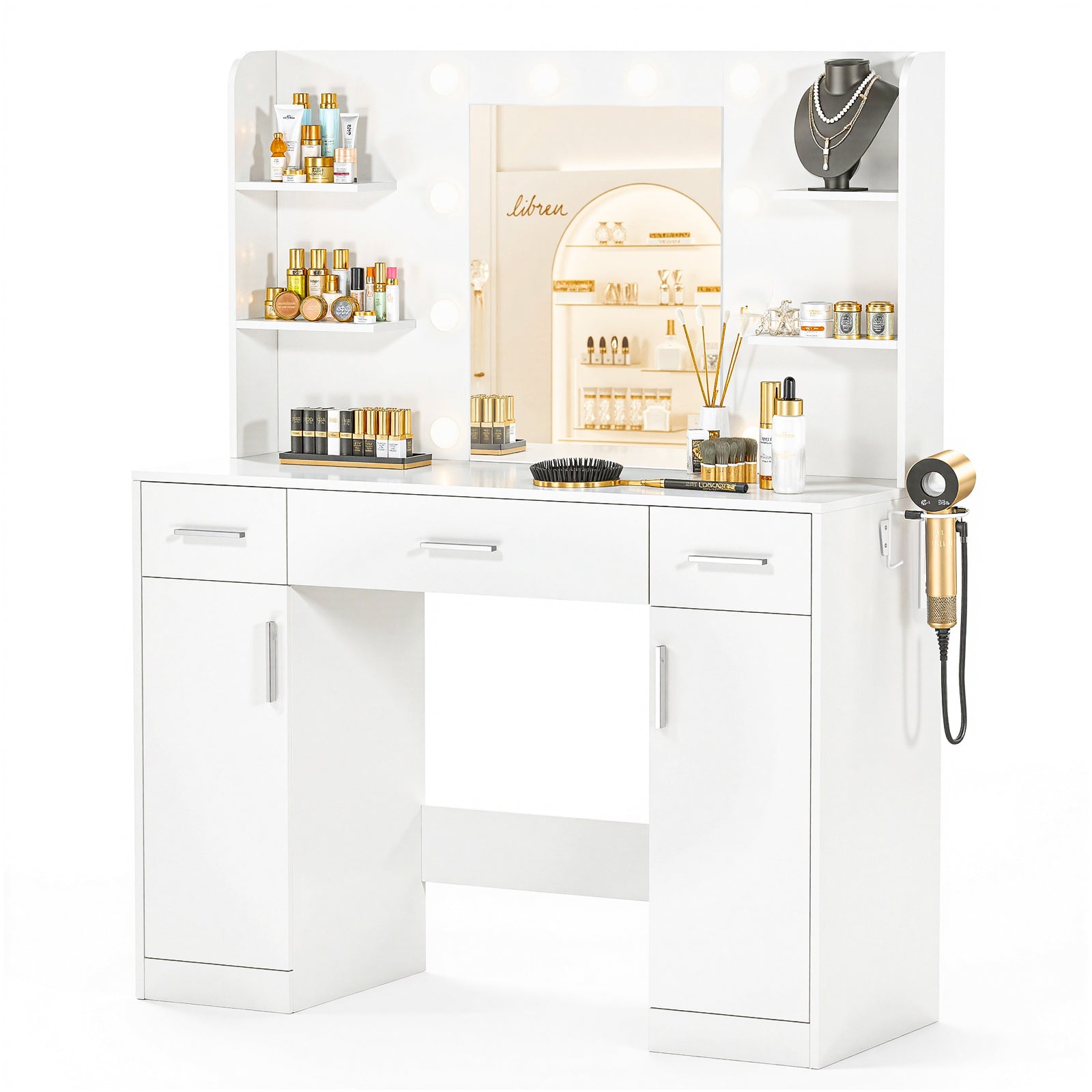 White Lighted Dressing Table