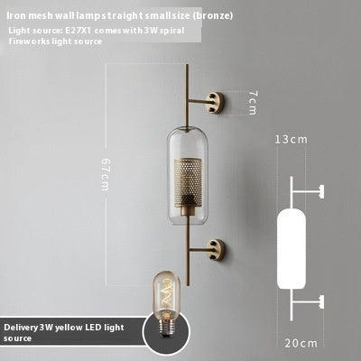 Living Room Wall Lamp Retro Creative Corridor Aisle Glass Ball Wall Lamp