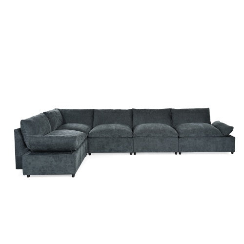 Gray Sectional Sofa Hidden Storage Dark Gray