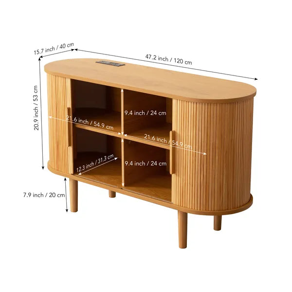 Modern Fluted Sideboard Cabinet