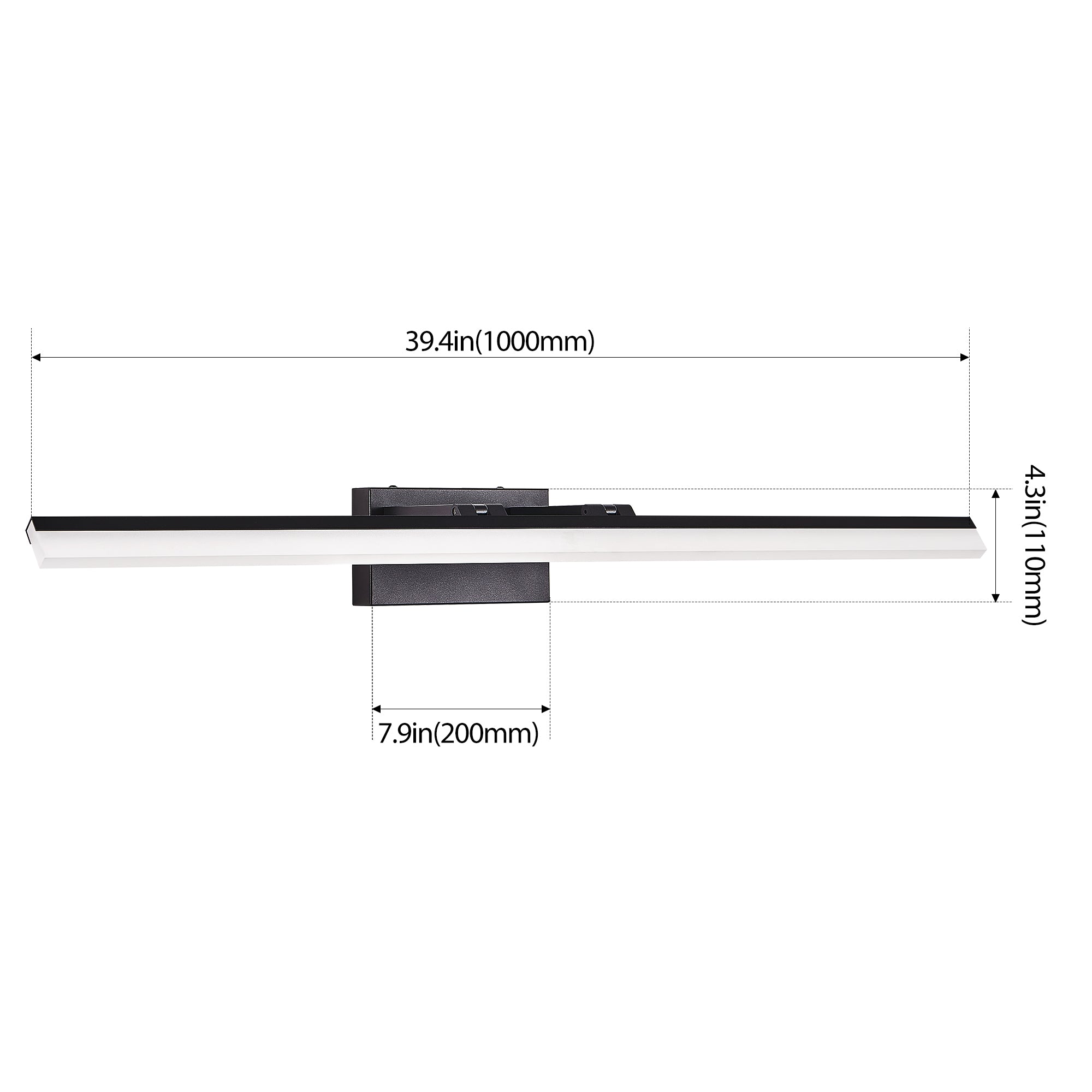 Black Metal Vanity Light For Bathroom Mirrors