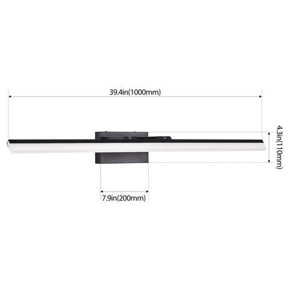 39 Inch Modern LED Bathroom Vanity Light -Sleek Black Metal Wall Light For Mirror, Dressing Room Or Sink Area