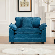 Blue Chenille Single Sofa
