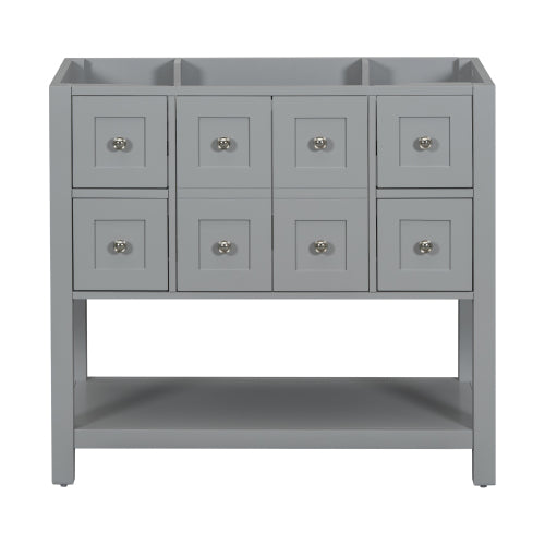 36'' Bathroom Vanity Without Sink,Free Standing Vanity Set With 4 Drawers& Soft Closing Doors,Solid Wood Frame Bathroom Storage Cabinet Only