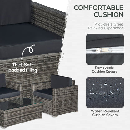 4 Piece Patio Furniture Set with Cushions