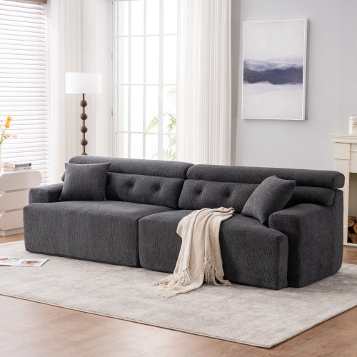 Gray Chenille 4-Seater Sofa
