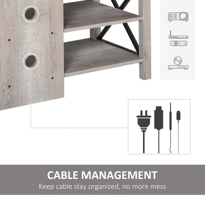 Ample Storage TV Stand with 2 Cable Management Hole