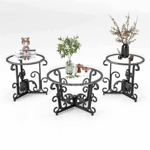 Contemporary Glass Table Set