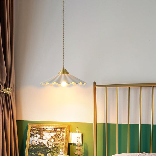 Copper Ceramic Flower Bedroom Bedside Lamp