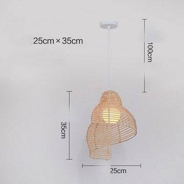 Rattan Snail Pendant Light