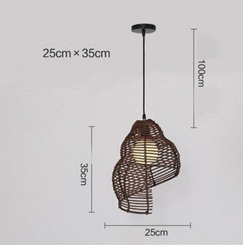 Rattan Snail Pendant Light