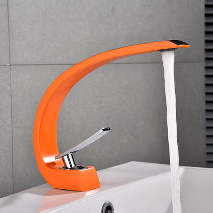 Single hole mixing faucet for washbasin