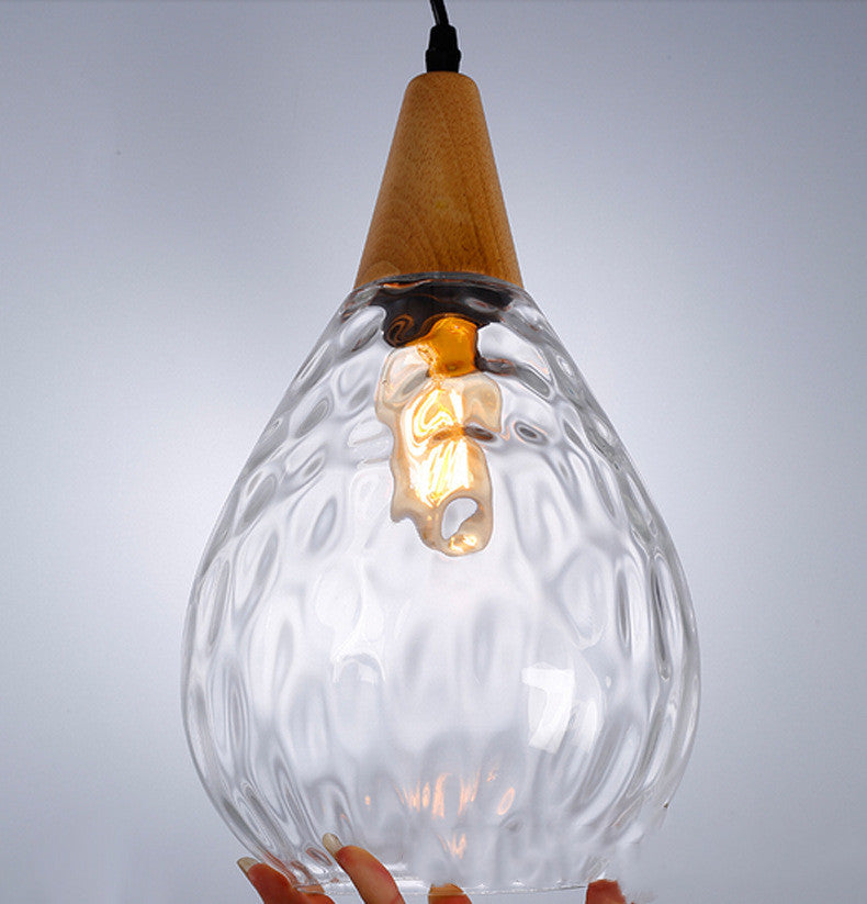 Bedroom simple personality drop glass chandelier