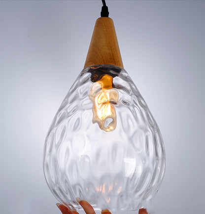 Bedroom simple personality drop glass chandelier