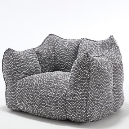 Compressed Plush Bean Bag Sofa Couch- High-Resilience Foam Filled, Ultra-Soft Boucle Lounge Chair For One Or Two People, Cozy Living Room Seating For Reading, Gaming & Relaxing, Space-Saving Vacuum