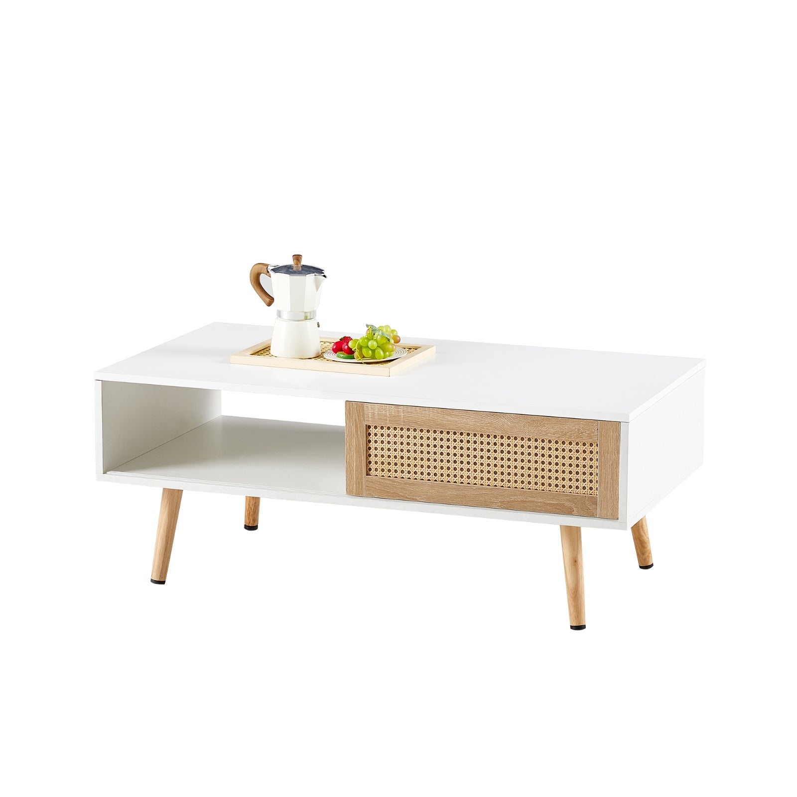 White Rattan Coffee Table