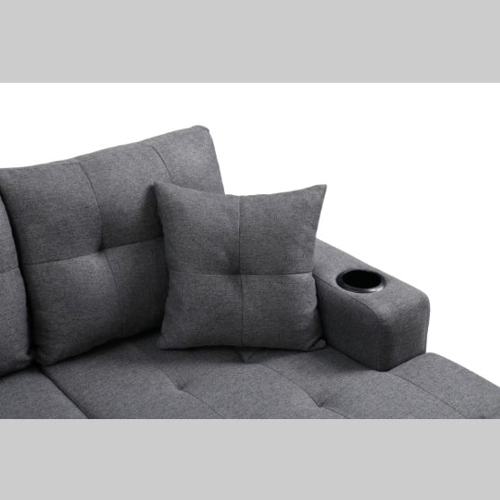 Gray Fabric Sectional Sofa