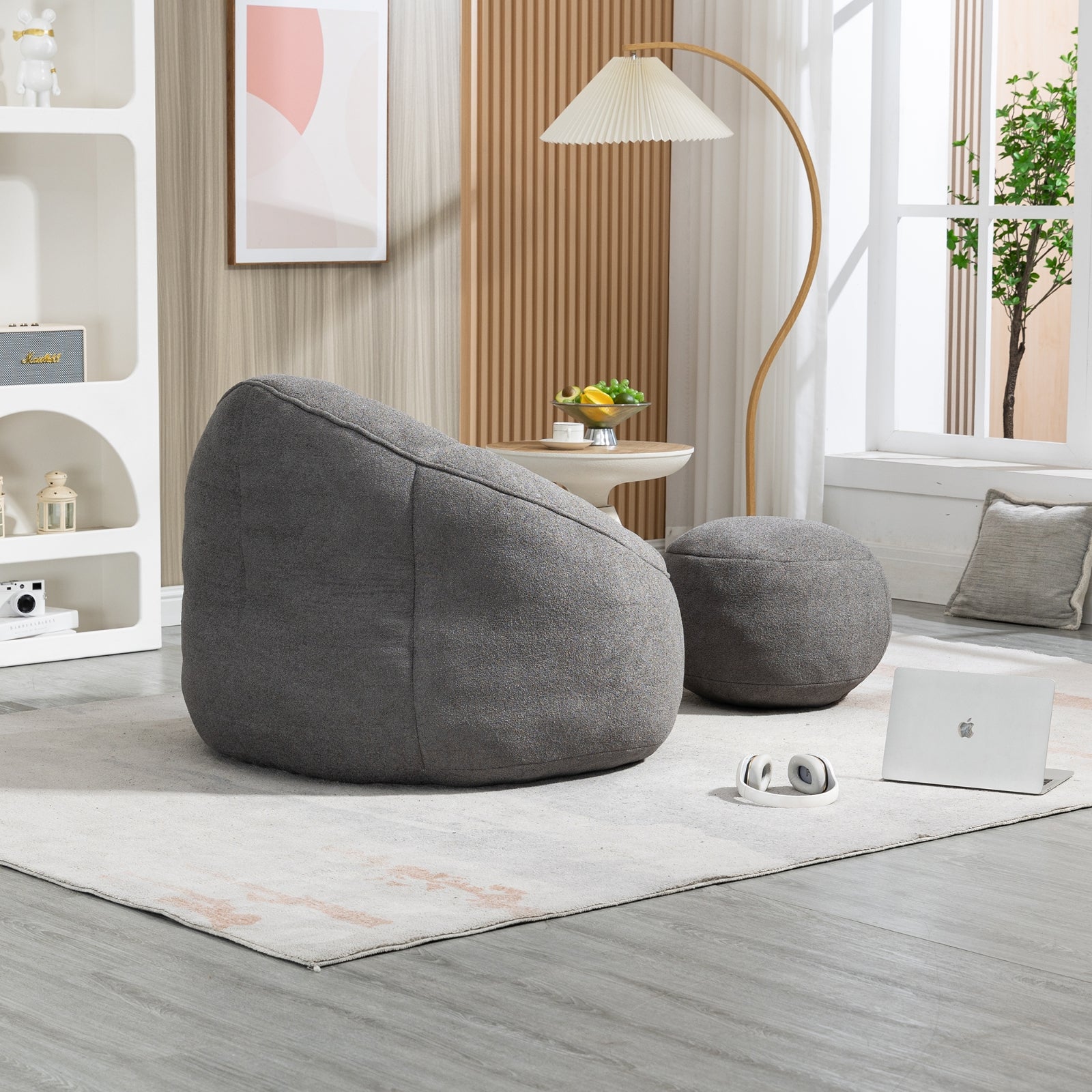 Gray Foam Bean Bag