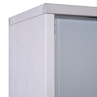 Medicine Cabinet Lockable 12x20, Stainless Steel, 3 Tier With Shelves For Bathroom Storage