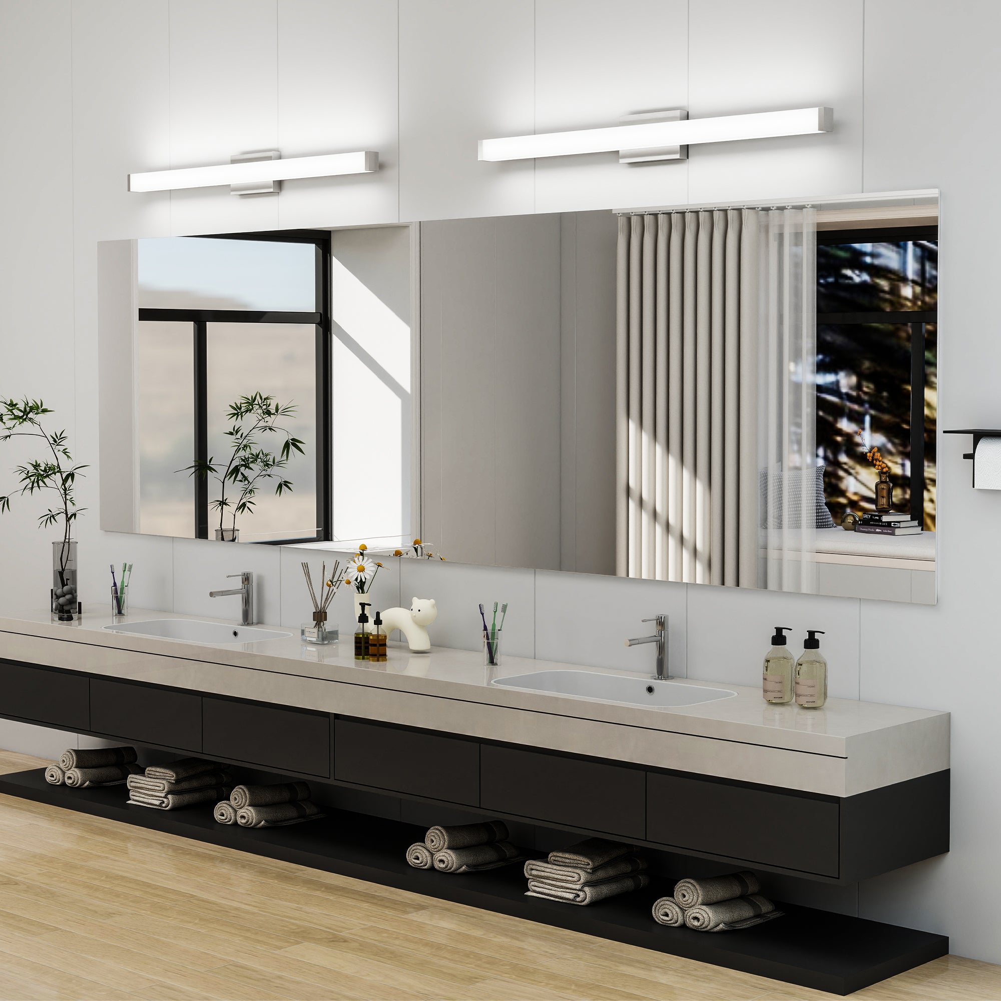 Nickel Contemporary Vanity Light