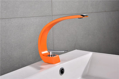 Single hole mixing faucet for washbasin