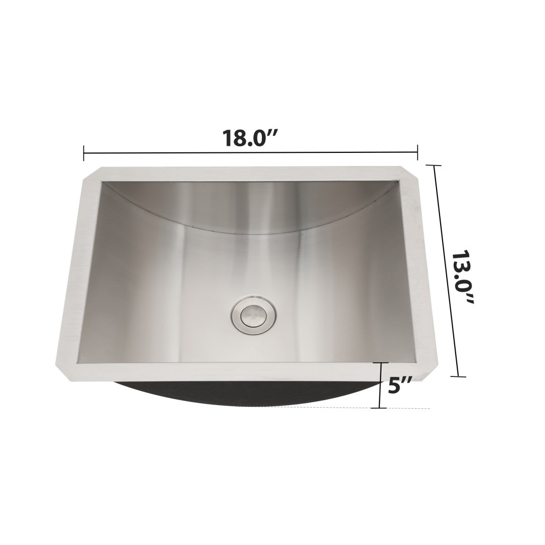 Nickel Undermount Bathroom Sink 21x17in Noise-Free