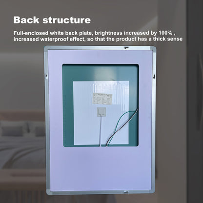 32x24 Inch Bathroom LED Premium Vanity Mirror With Focusing Back Panel, High Lumens, Dimmable Touch, Unavailable Platforms-Welfel