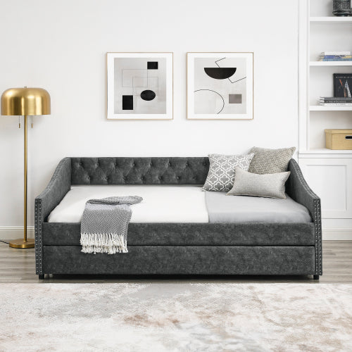 Grey Upholstered Sofa Bed