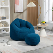 Gray Foam Bean Bag Blue Reading Lounge Style
