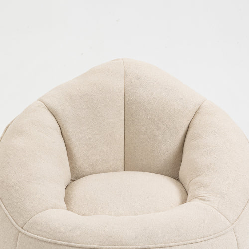 Foam Bean Bag Sofa Chair Beige Bedroom Style