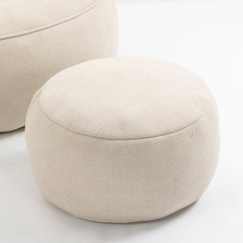 Foam Bean Bag Sofa Chair Beige Bedroom Style