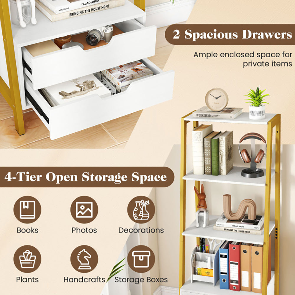 Wood Ladder Shelf Bookcase
