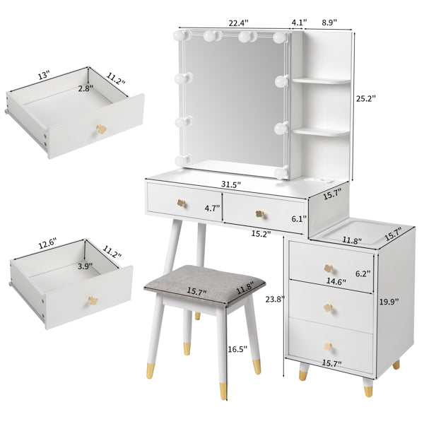 White Nordic Vanity Table