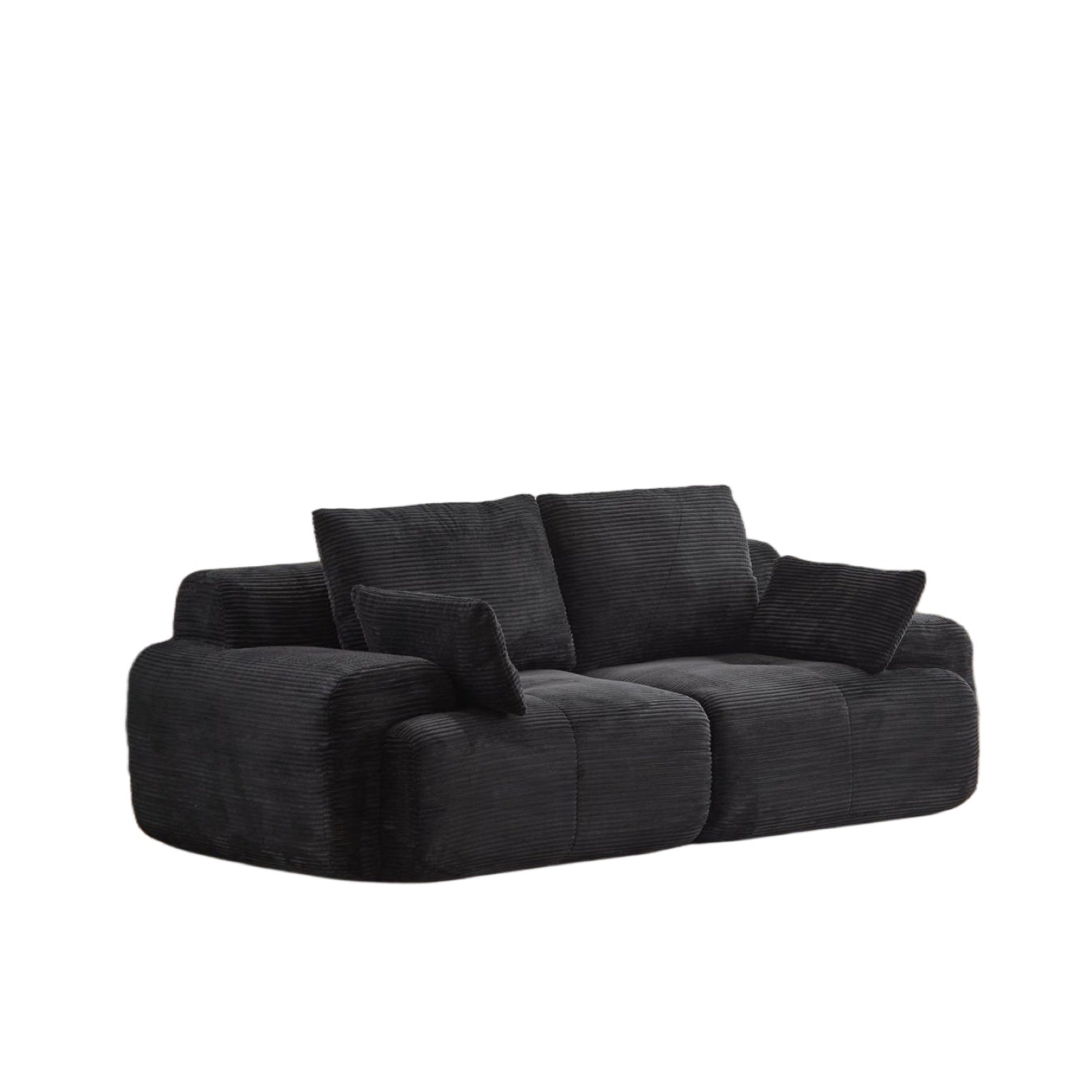 Black Corduroy Loveseat Sofa
