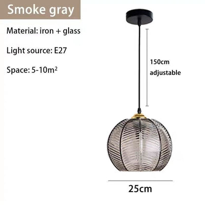 Creative Bedroom Light Leaf Pattern Glass Chandelier