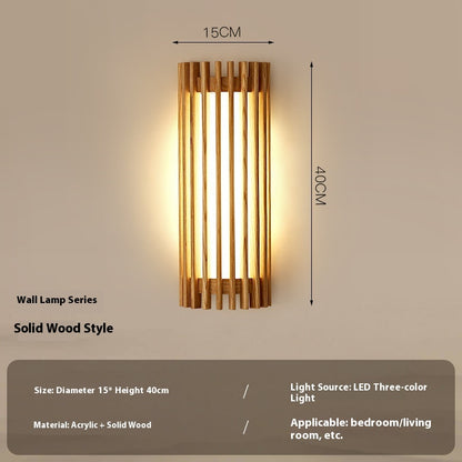 Walnut Wall Lamp Living Room Wall Light Bulb Hotel Corridor